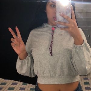 Grey cropped hoodie